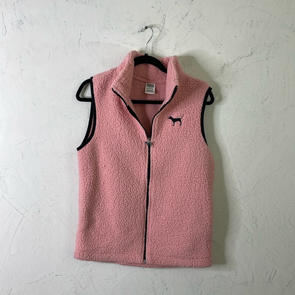 Pink pink Sherpa vest size S